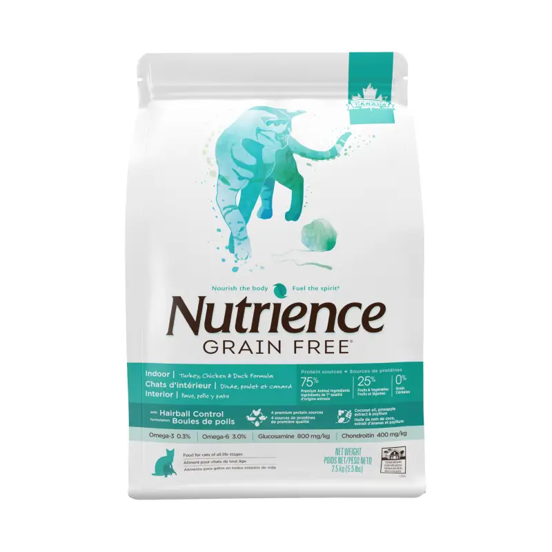 C2551-Grain-Free-Indoor_Turkey_Cat_2.5kg-Front-1 Nutrience Grain Free Gato Indoor - Imagen 1